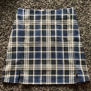 Plaid blue skirt